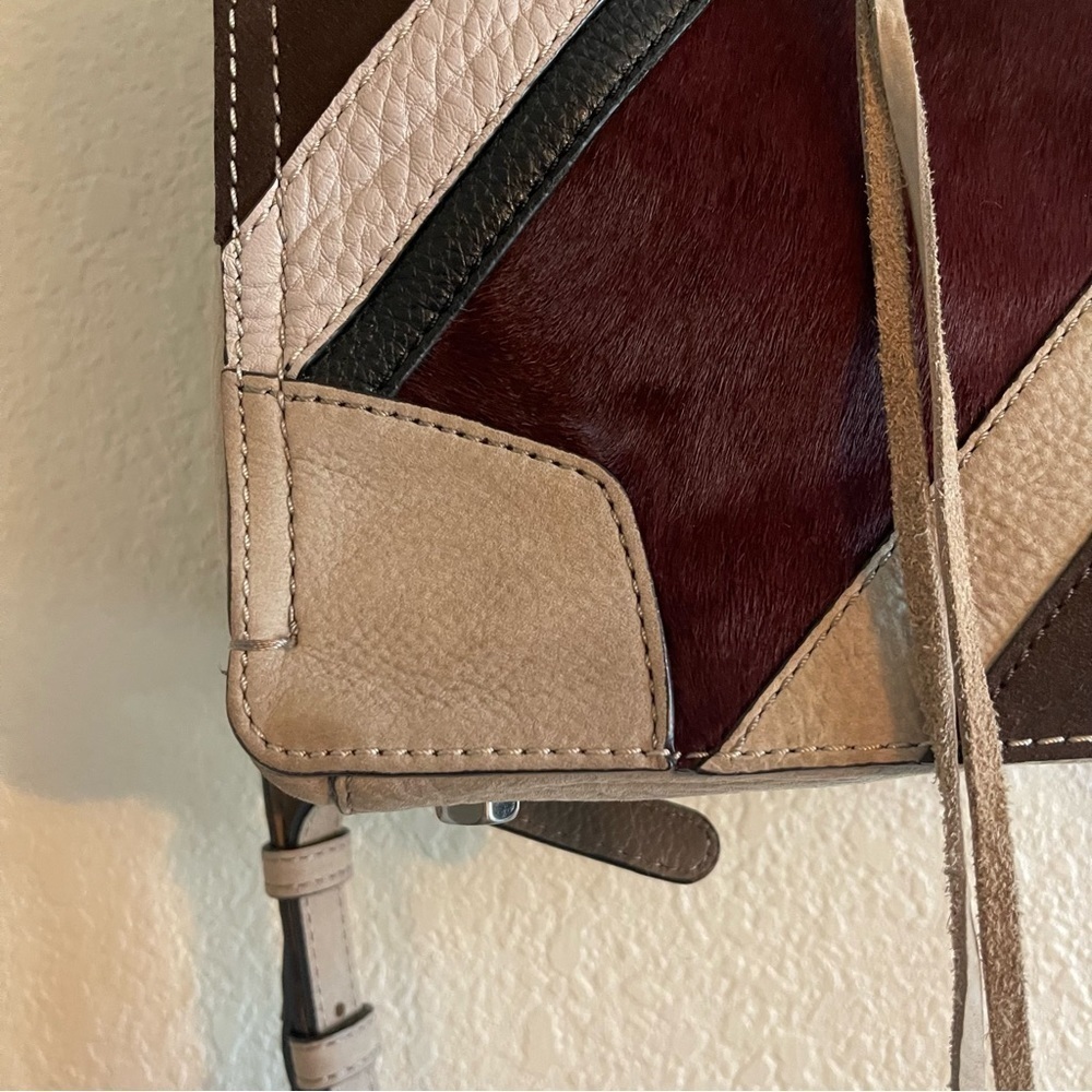 REBECCA MINKOFF Leather Calf Hair Graphit Multi Regan Satchel Removable Strap - Picture 5 of 15